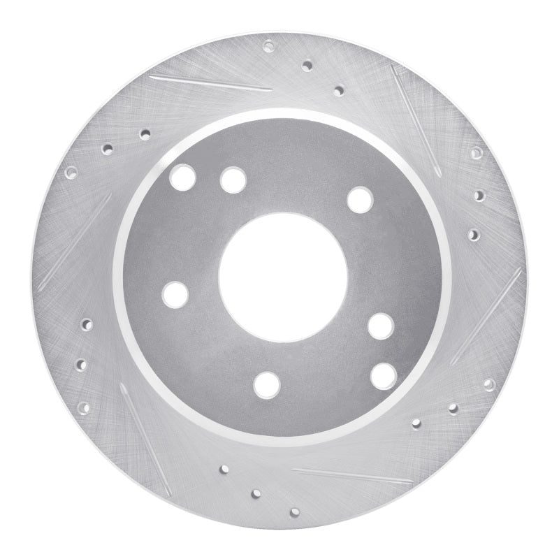 R1 Concepts R1 84-87 Chevrolet Corvette Rear Right Drilled & Slotted Silver Brake Rotor