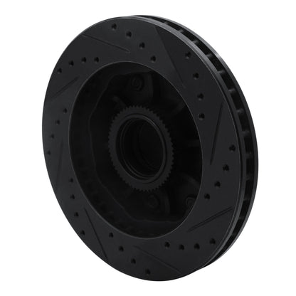 R1 Concepts R1 92-02 Chevrolet G30 Front Left Drilled & Slotted Black Brake Rotor