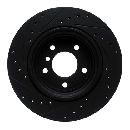 R1 Concepts R1 01-06 BMW 330I Rear Right Drilled & Slotted Black Brake Rotor