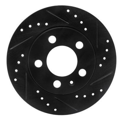 R1 Concepts R1 01-06 Audi TT Quattro Rear Right Drilled & Slotted Black Brake Rotor