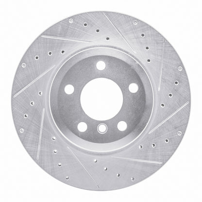 R1 Concepts R1 07-19 BMW X6 Rear Right Drilled & Slotted Silver Brake Rotor