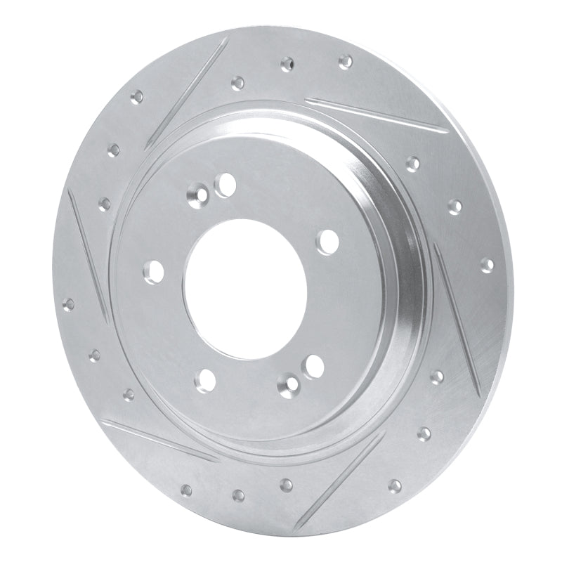 R1 Concepts R1 13-25 Hyundai SONATA Rear Left Drilled & Slotted Silver Brake Rotor