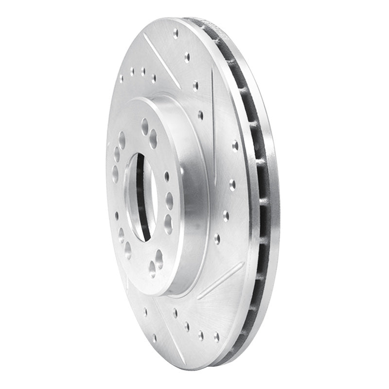 R1 Concepts R1 91-04 Dodge STEALTH Front Right Drilled & Slotted Silver Brake Rotor