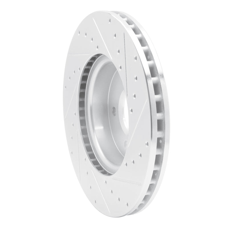 R1 Concepts R1 13-25 Cadillac ATS Front Left Drilled & Slotted Silver Brake Rotor