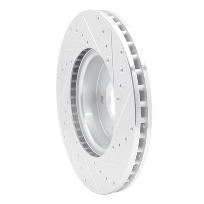R1 Concepts R1 13-25 Cadillac ATS Front Left Drilled & Slotted Silver Brake Rotor