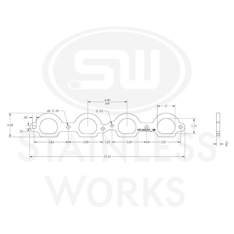 Stainless Works Chevrolet LS7 D-Port Shaped Header 304SS Exhaust Flanges 1-7/8in Primaries