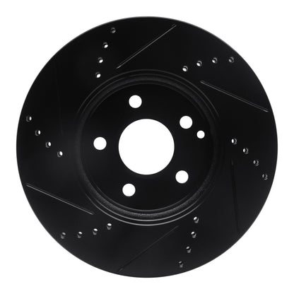R1 Concepts R1 03-09 Mercedes-Benz E350 Front Right Drilled & Slotted Black Brake Rotor