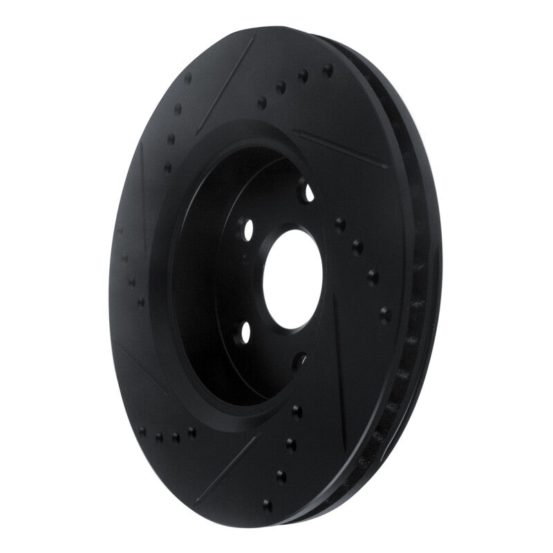 R1 Concepts R1 18-22 Toyota C-HR Front Right Drilled & Slotted Black Brake Rotor