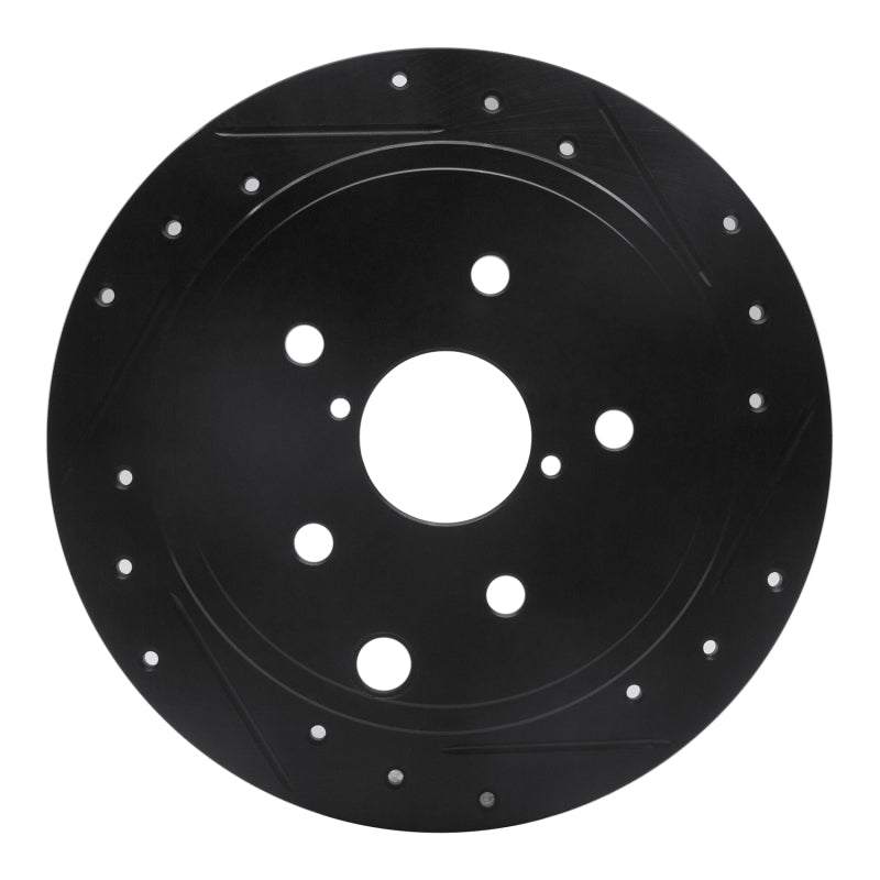 R1 Concepts R1 15-21 Subaru WRX Rear Right Drilled & Slotted Black Brake Rotor