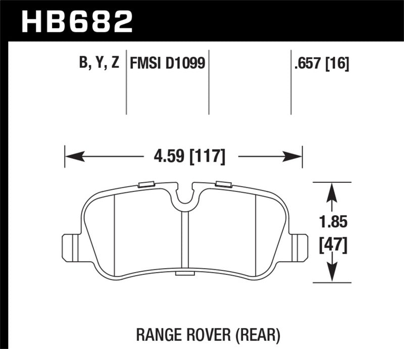 Hawk Performance Hawk 05-09 Range Rover LR3 D1099 LTS Street Rear Brake Pads