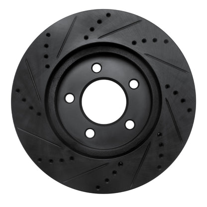 R1 Concepts R1 04-08 Chrysler Pacifica Front Right Drilled & Slotted Black Brake Rotor