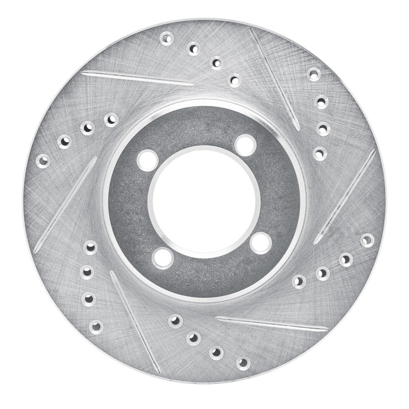 R1 Concepts R1 84-87 Toyota Corolla (US/Canada) Front Right Drilled & Slotted Silver Brake Rotor