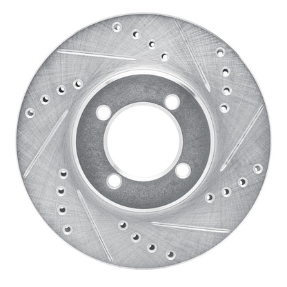 R1 Concepts R1 84-87 Toyota Corolla (US/Canada) Front Right Drilled & Slotted Silver Brake Rotor