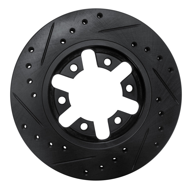 R1 Concepts R1 82-85 Nissan 720 Datsun Front Right Drilled & Slotted Black Brake Rotor