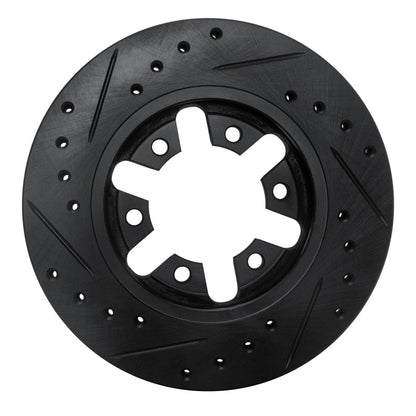 R1 Concepts R1 82-85 Nissan 720 Datsun Front Right Drilled & Slotted Black Brake Rotor