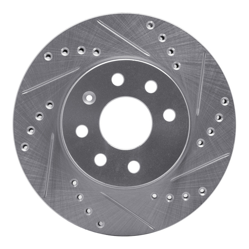R1 Concepts R1 00-02 Daewoo Nubira Front Right Drilled & Slotted Silver Brake Rotor