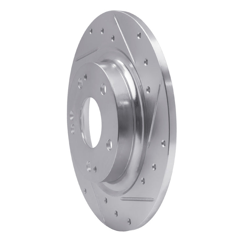 R1 Concepts R1 17-20 Honda Civic Coupe Rear Right Drilled & Slotted Silver Brake Rotor