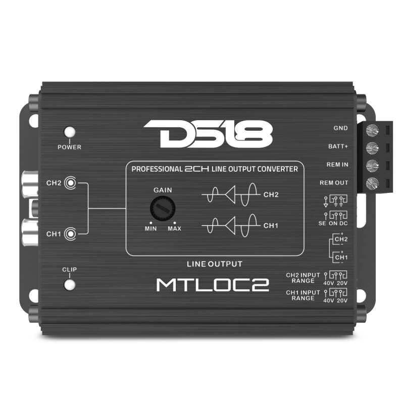 DS18 2-Chnl Speaker Emulator Remote Out Level Matching Controls LED Clip Indicator Hi/Low Converters