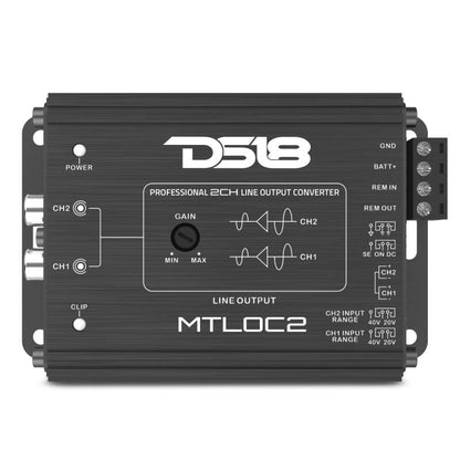 DS18 2-Chnl Speaker Emulator Remote Out Level Matching Controls LED Clip Indicator Hi/Low Converters