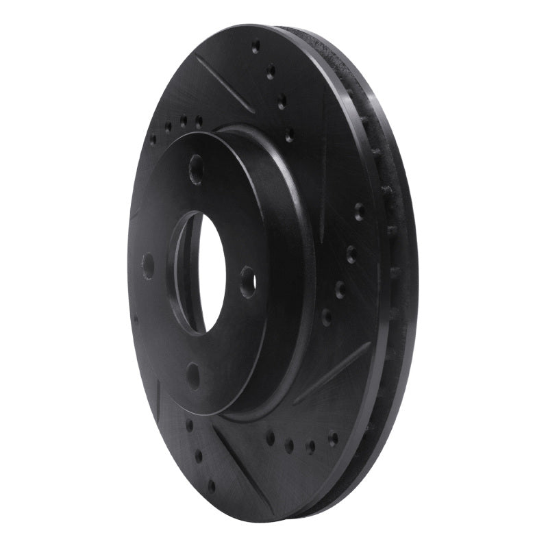 R1 Concepts R1 1995-2004 Ford CONTOUR Front Right Drilled & Slotted Black Brake Rotor