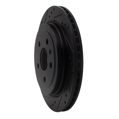 R1 Concepts R1 08-19 Cadillac CTS Rear Left Drilled & Slotted Black Brake Rotor