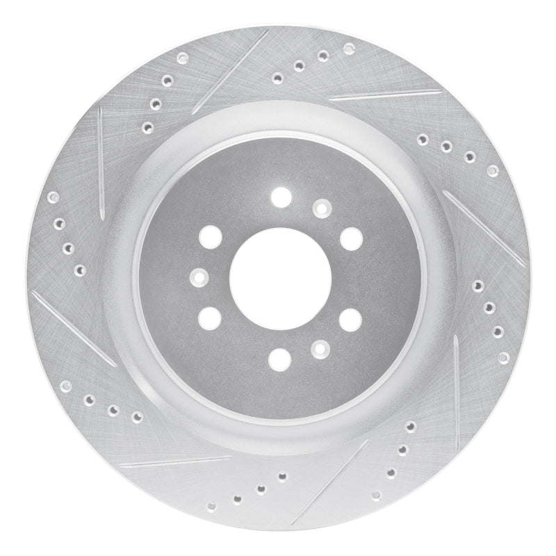 R1 Concepts R1 04-11 Cadillac CTS Rear Left Drilled & Slotted Silver Brake Rotor