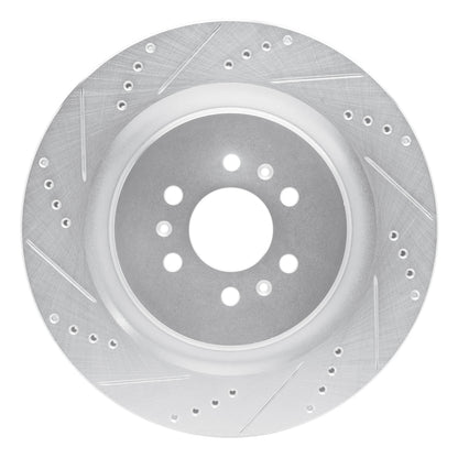 R1 Concepts R1 04-11 Cadillac CTS Rear Left Drilled & Slotted Silver Brake Rotor