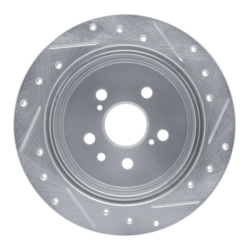 R1 Concepts R1 86-93 Lexus ES250 Rear Left Drilled & Slotted Silver Brake Rotor