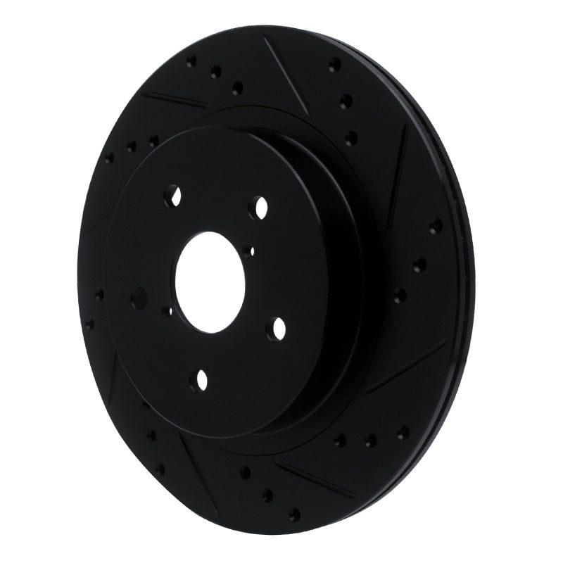 R1 Concepts R1 15-25 Subaru Outback Rear Right Drilled & Slotted Black Brake Rotor