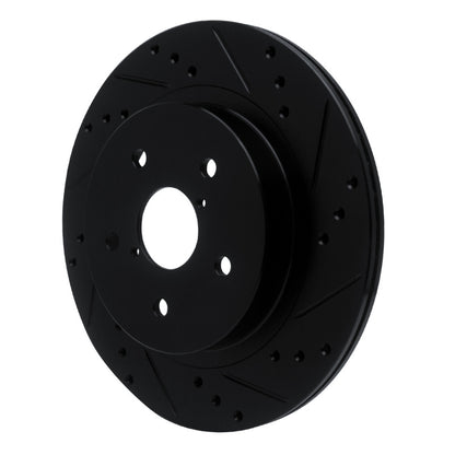 R1 Concepts R1 15-25 Subaru Outback Rear Right Drilled & Slotted Black Brake Rotor