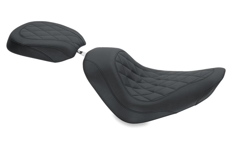 Mustang Motorcycle Mustang 06-17 Harley Softail Wide Tire (200mm) Wide Tripper Solo Seat Diamond Stitch- Black