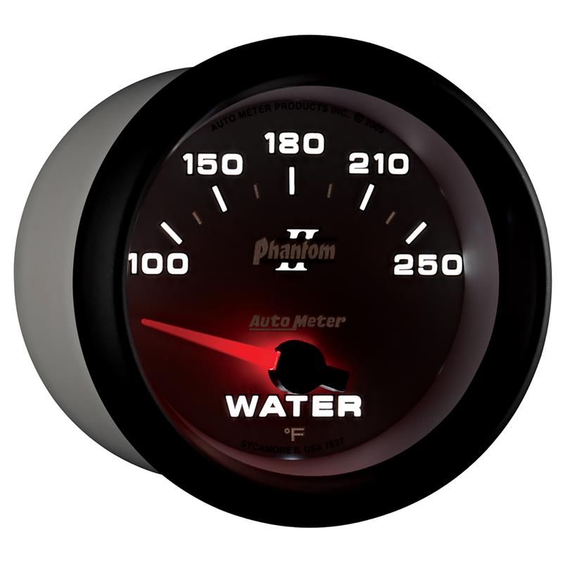 Autometer Phantom II 2-5/8in 100-250 Degrees F Electrical Water Temperature Gauge