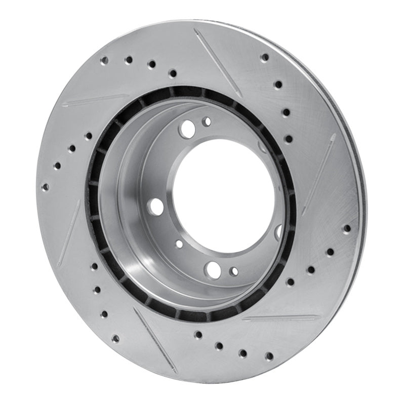 R1 Concepts R1 97-04 Porsche Boxster Rear Left Drilled & Slotted Silver Brake Rotor