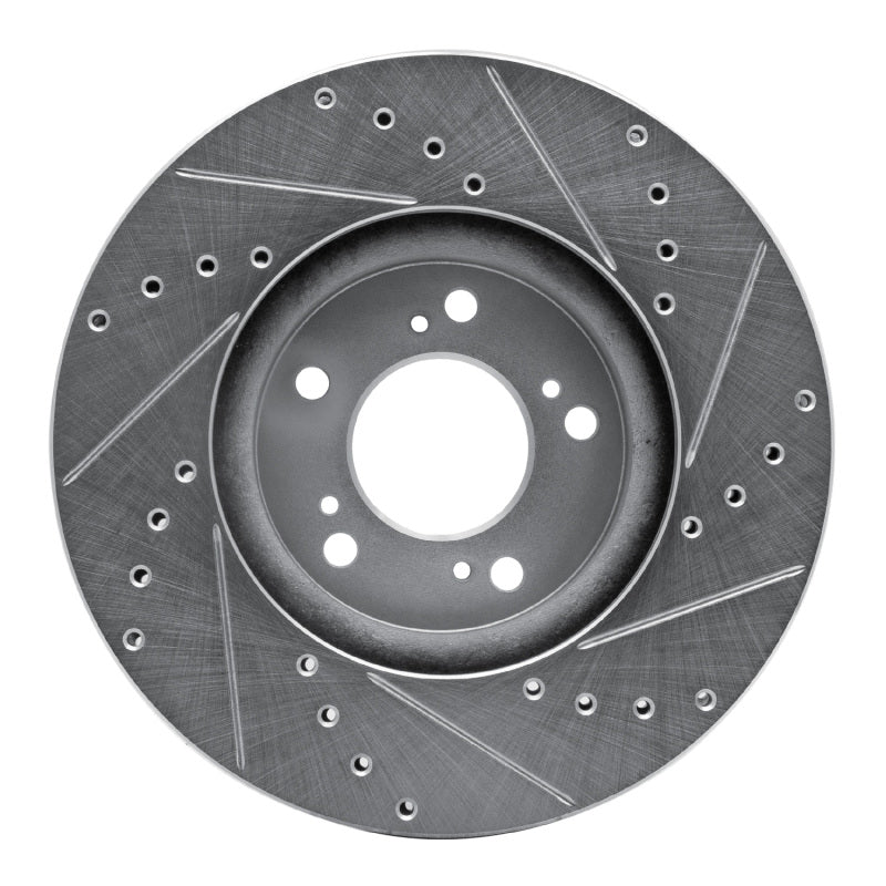 R1 Concepts R1 99-04 Acura RL Front Left Drilled & Slotted Silver Brake Rotor