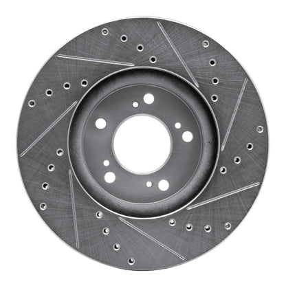 R1 Concepts R1 99-04 Acura RL Front Left Drilled & Slotted Silver Brake Rotor