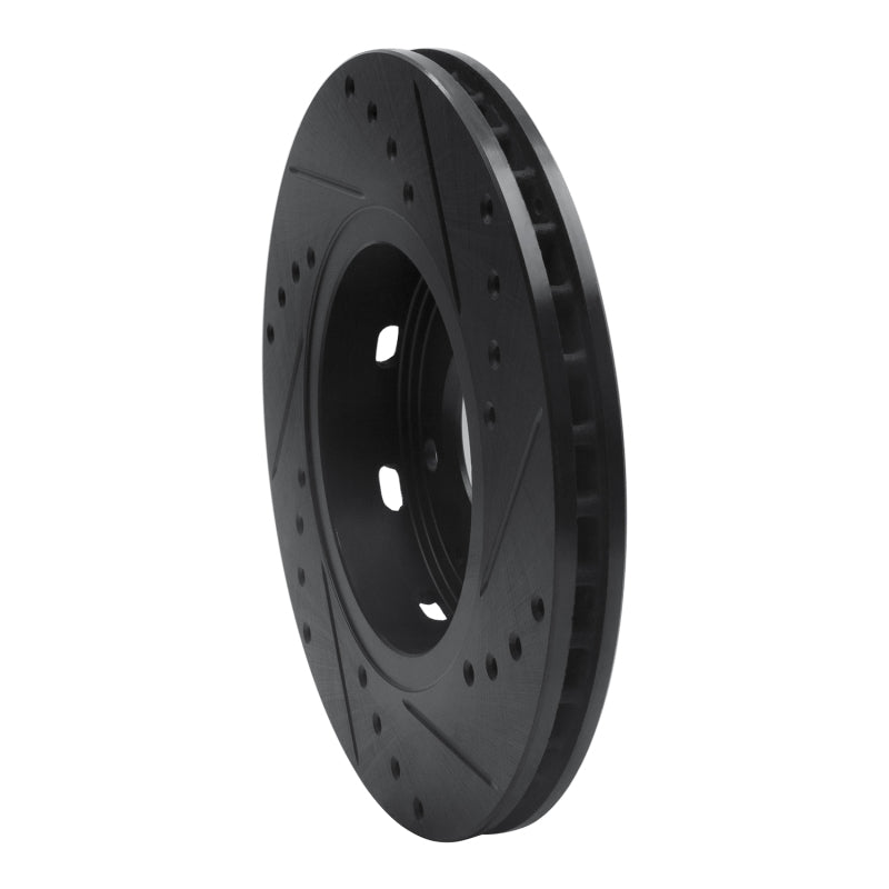 R1 Concepts R1 00-04 Volvo S40 Front Left Drilled & Slotted Black Brake Rotor