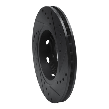 R1 Concepts R1 00-04 Volvo S40 Front Left Drilled & Slotted Black Brake Rotor