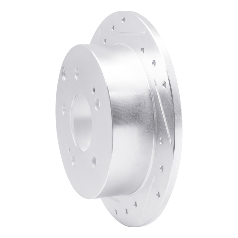 R1 Concepts R1 04-12 Mitsubishi Eclipse Rear Left Drilled & Slotted Silver Brake Rotor