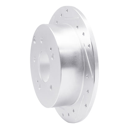 R1 Concepts R1 04-12 Mitsubishi Eclipse Rear Left Drilled & Slotted Silver Brake Rotor
