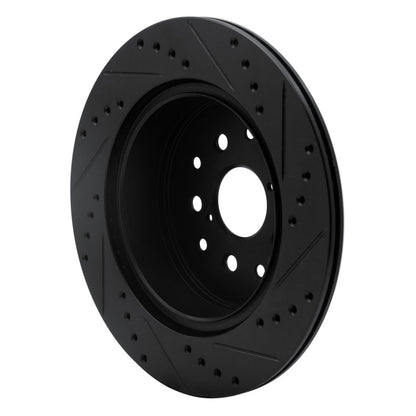R1 Concepts R1 93-98 Toyota Supra Rear Left Drilled & Slotted Black Brake Rotor
