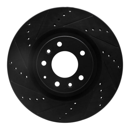 R1 Concepts R1 04-11 Mazda RX-8 Front Left Drilled & Slotted Black Brake Rotor