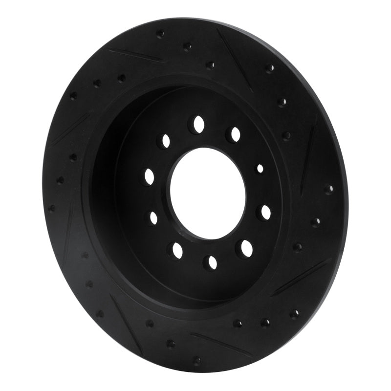 R1 Concepts R1 07-08 Hyundai Tiburon Rear Left Drilled & Slotted Black Brake Rotor
