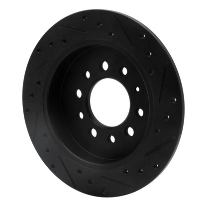 R1 Concepts R1 07-08 Hyundai Tiburon Rear Left Drilled & Slotted Black Brake Rotor