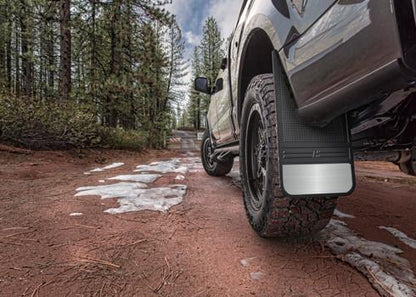 Husky Liners Universal 12in Wide Black Rubber Front Mud Flaps w/ Weight