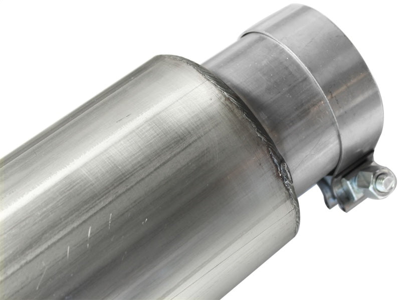 aFe MACHForce XP 5in DPF-Back Stainless Steel Exh Sys, Black tip, Ford Diesel Trucks 08-10 V8-6.4L