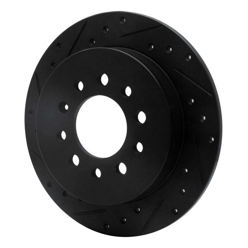 R1 Concepts R1 07-08 Hyundai Tiburon Rear Left Drilled & Slotted Black Brake Rotor
