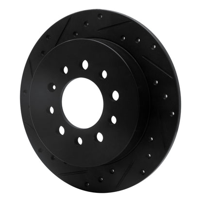 R1 Concepts R1 07-08 Hyundai Tiburon Rear Left Drilled & Slotted Black Brake Rotor