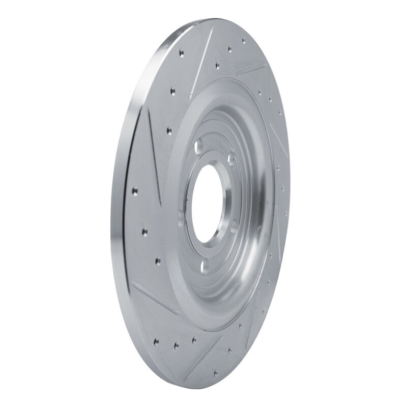R1 Concepts R1 20-25 Ford Mustang Rear Right Drilled & Slotted Silver Brake Rotor
