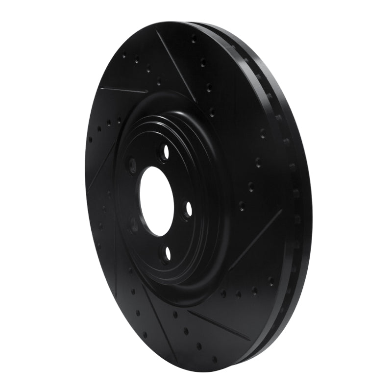 R1 Concepts R1 06-21 Jaguar F-Type Front Right Drilled & Slotted Black Brake Rotor