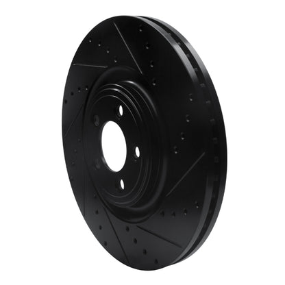 R1 Concepts R1 06-21 Jaguar F-Type Front Right Drilled & Slotted Black Brake Rotor